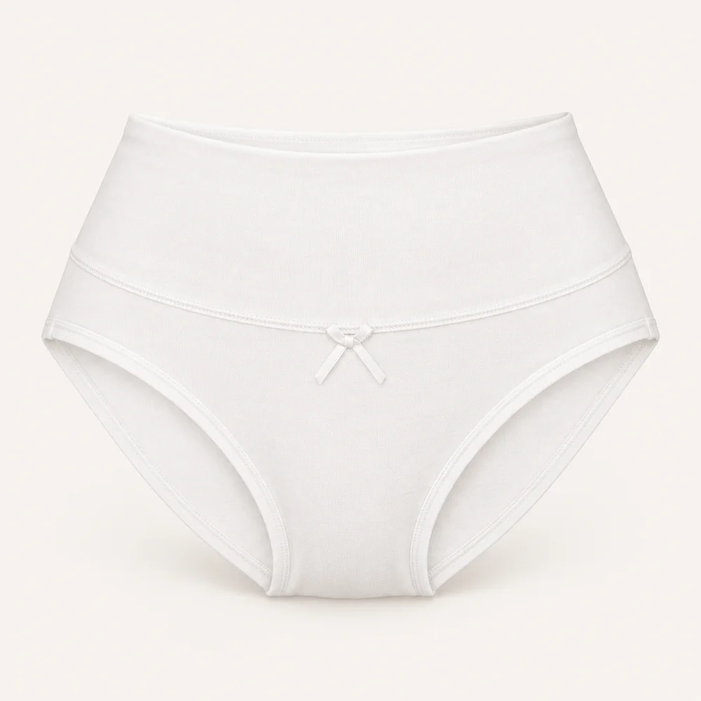 Bikini de algodón faja en Blanco
