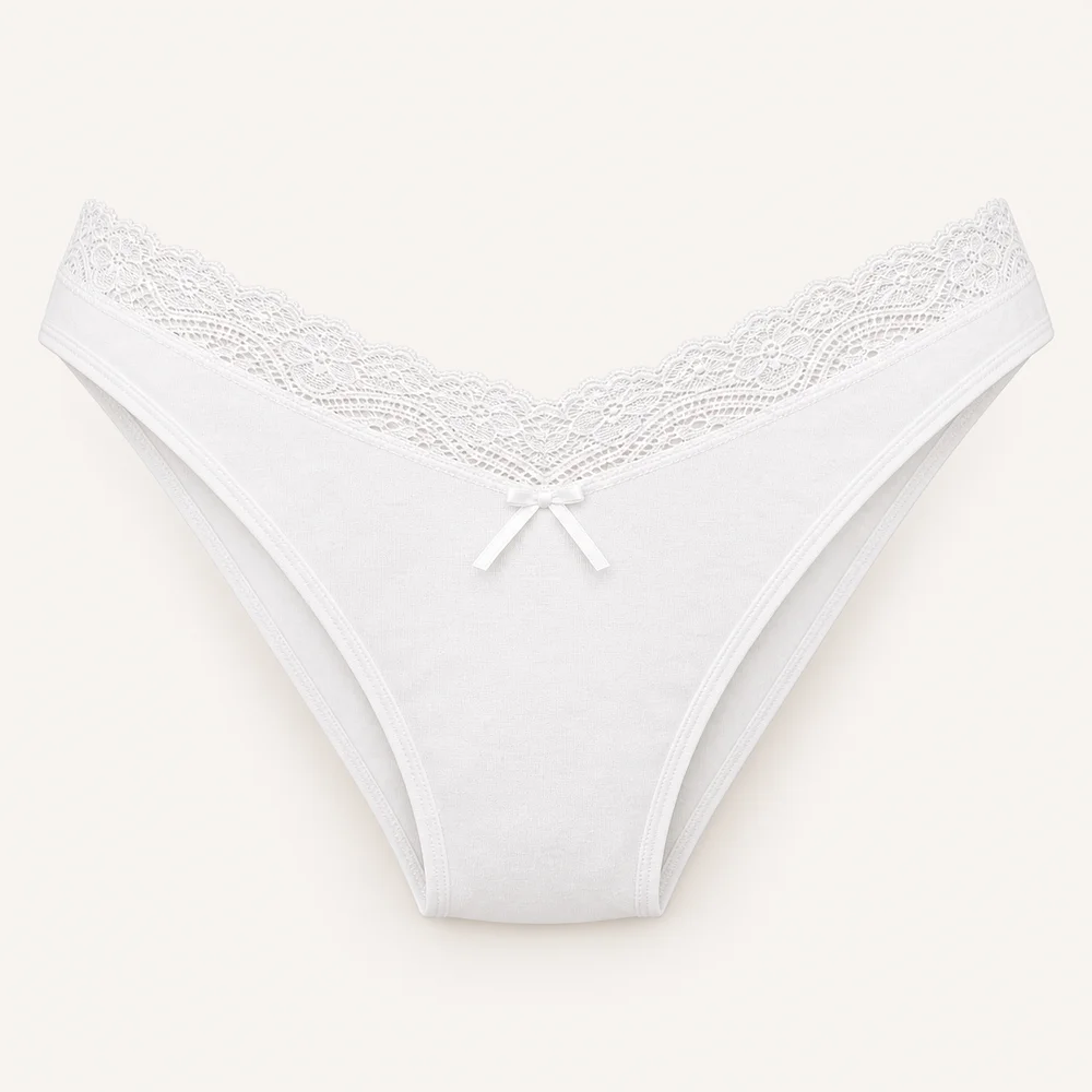 Bikini de algodón en Blanco