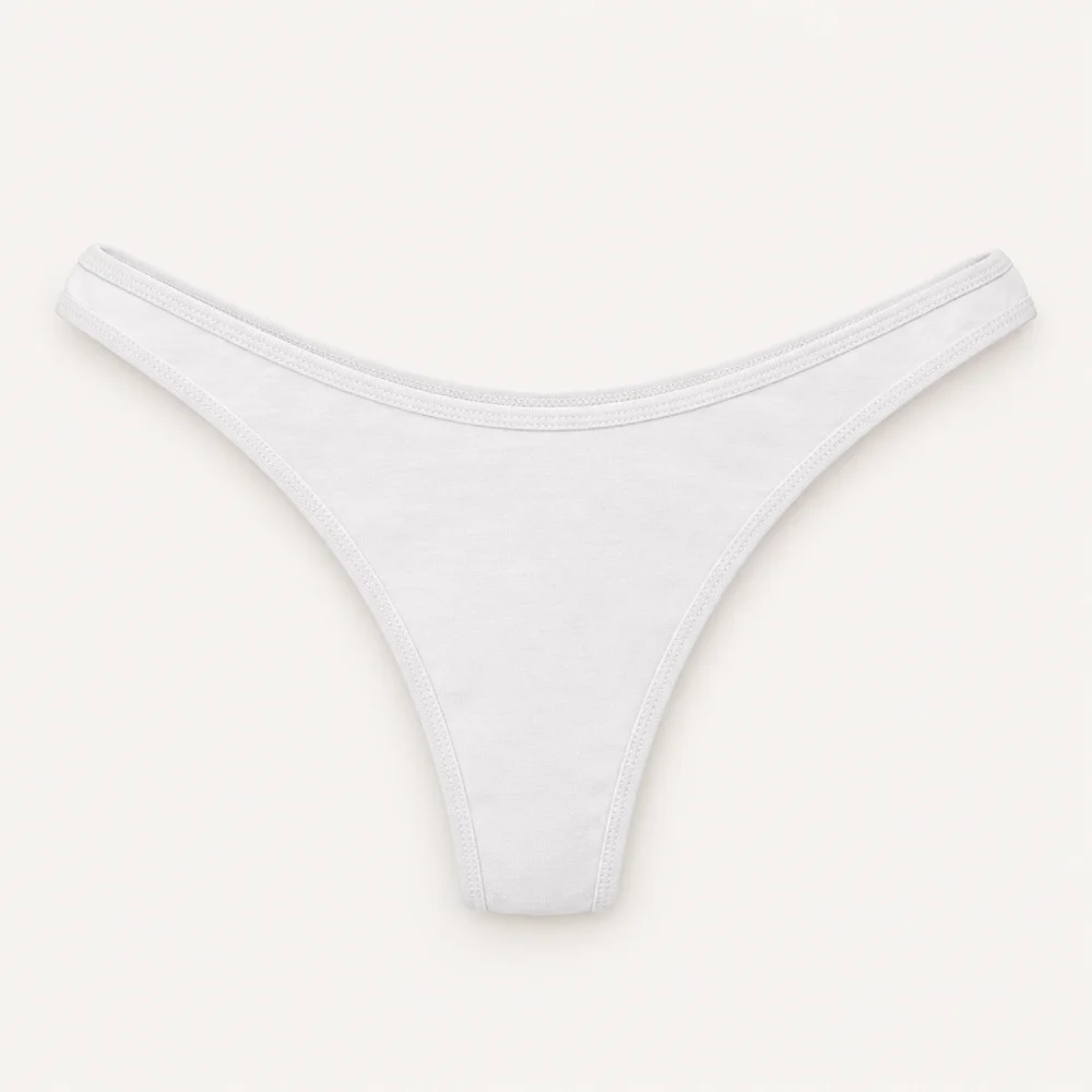 Tanga en algodón en Blanco