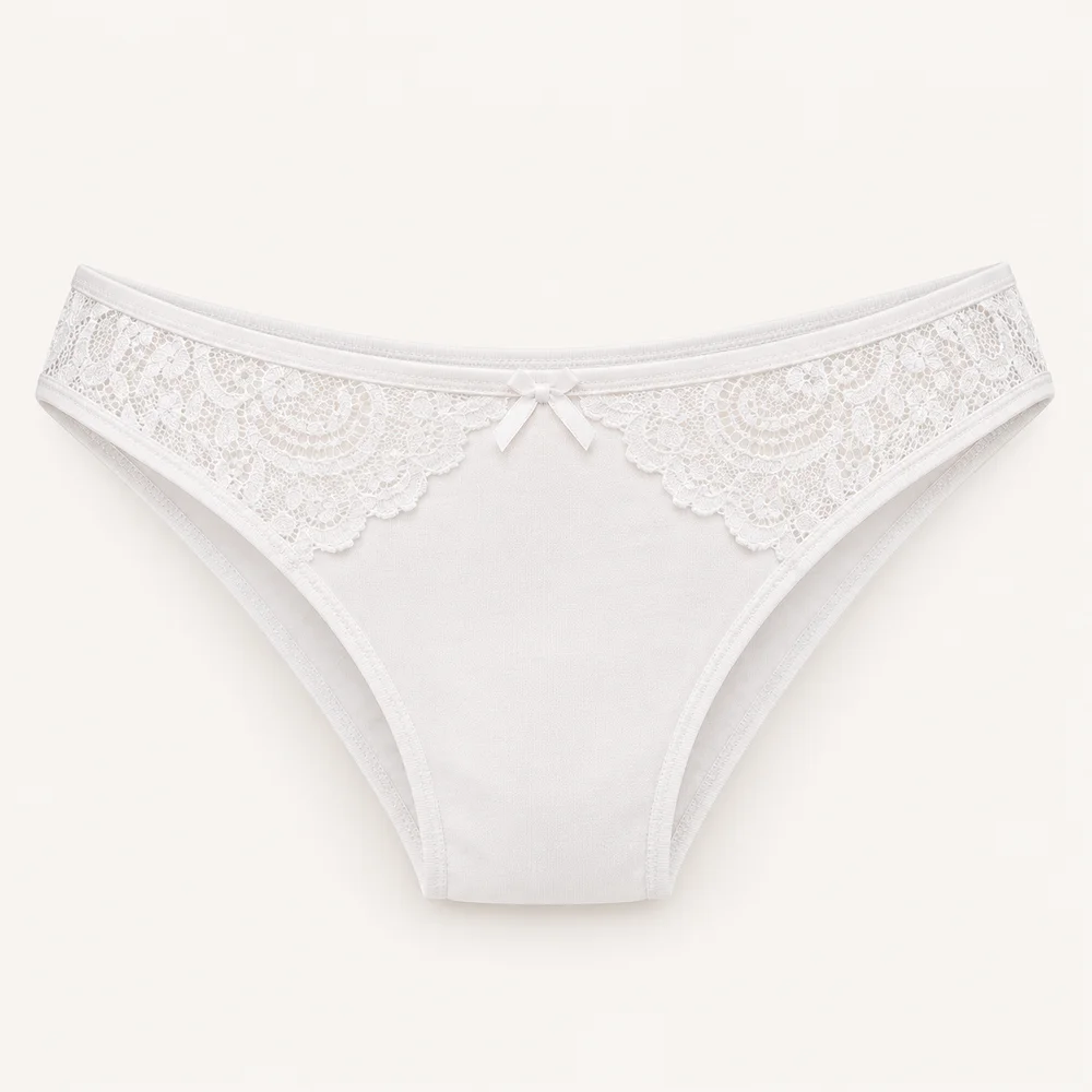 Bikini 100% algodón en Blanco