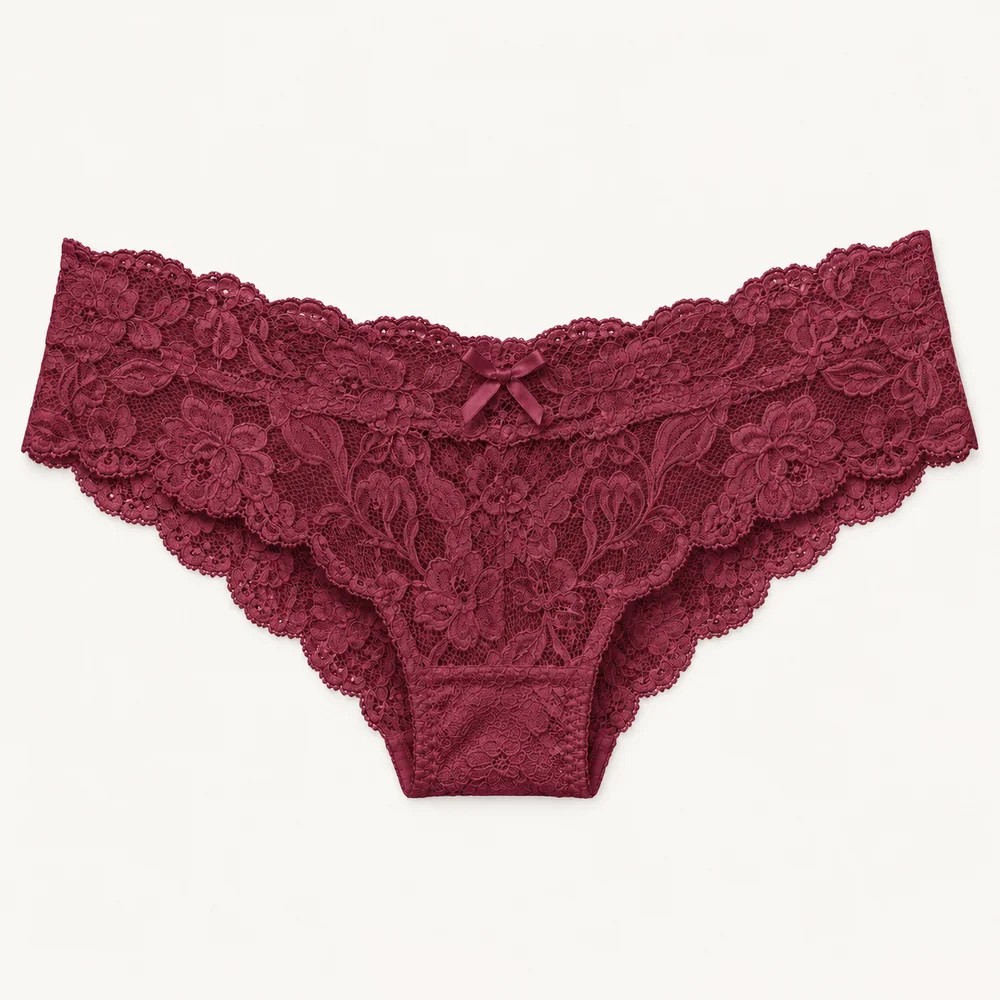 Mini boxer encaje en Guinda