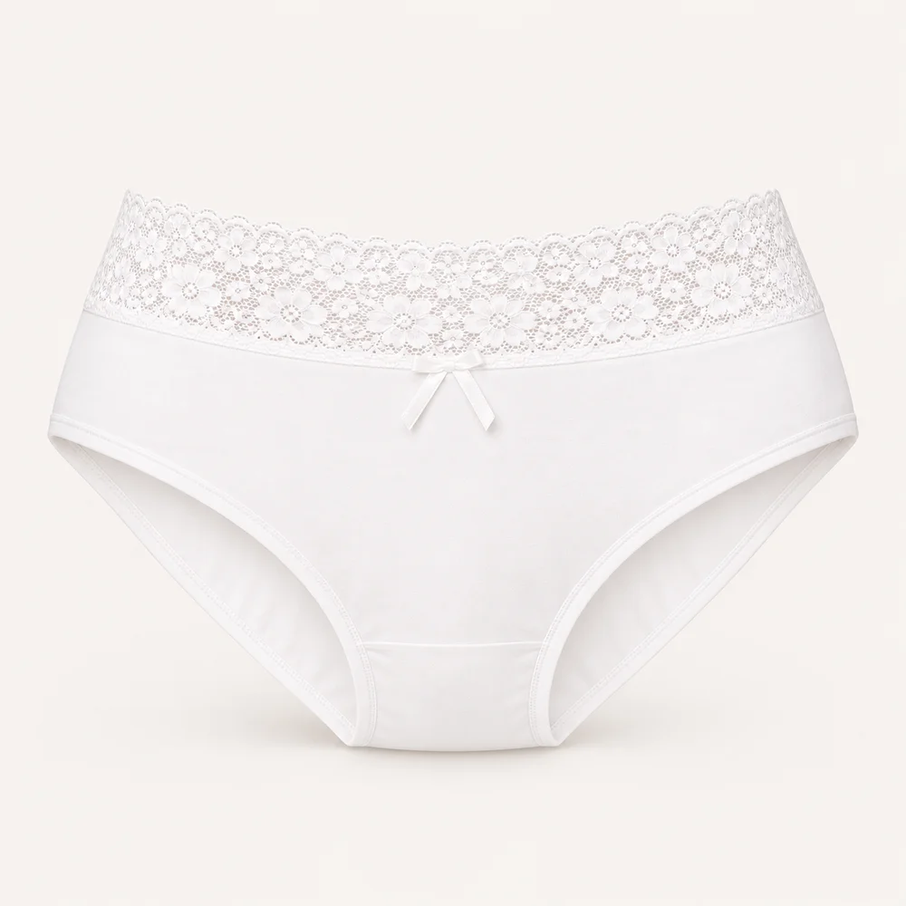Truza de algodón señorial en Blanco
